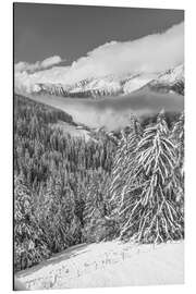 Aluminium print Klausberg and the snow-covered Ahrntal valley, South Tyrol - Christian Müringer