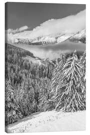 Leinwandbild Klausberg und das verschneite Ahrntal, Südtirol - Christian Müringer