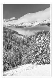 Wandbild Klausberg und das verschneite Ahrntal, Südtirol - Christian Müringer