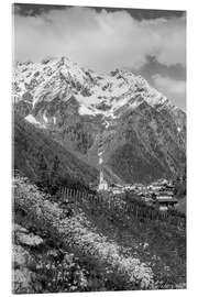 Acrylglasbild Dorf Mühlwald im Tauferer Ahrntal mit blühenden Sommerwiesen - Christian Müringer