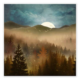 Wandbild Winterlicher Waldnebel - SpaceFrog Designs