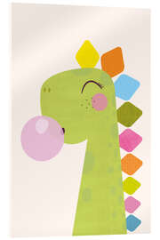 Acrylglasbild Süßer Kaugummi-Dinosaurier - Jaysanstudio
