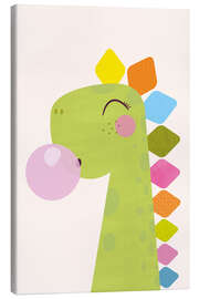 Leinwandbild Süßer Kaugummi-Dinosaurier - Jaysanstudio