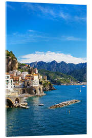 Acrylglasbild Blick auf Atrani an der Amalfiküste, Italien