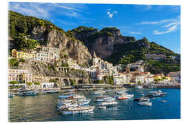 Acrylglasbild Blick auf Amalfi an der Amalfiküste in Italien - Rico Ködder