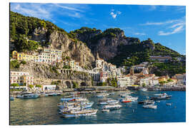 Aluminium print View of Amalfi on the Amalfi Coast in Italy