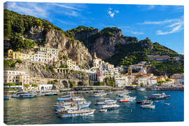 Leinwandbild Blick auf Amalfi an der Amalfiküste in Italien - Rico Ködder