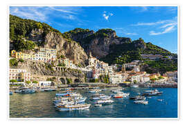 Wandbild Blick auf Amalfi an der Amalfiküste in Italien - Rico Ködder