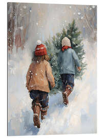Gallery Print Kinder tragen Tannenbaum