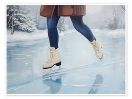 Wandbild Schlittschuhlaufen - Ohkimiko