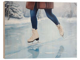 Holzbild Schlittschuhlaufen - Ohkimiko