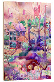 Holzbild Eine Eule und zwei Vögel - Josh Byer