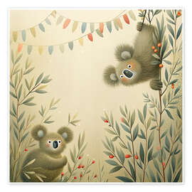 Poster Lustige Koalas - nobelart