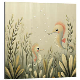 Alubild Niedliche Seepferdchen - nobelart