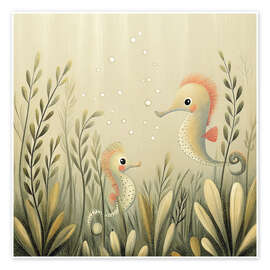 Poster Niedliche Seepferdchen - nobelart