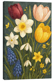 Leinwandbild Blütenpoesie – Tanz der ersten Farben - Sabine Wagner