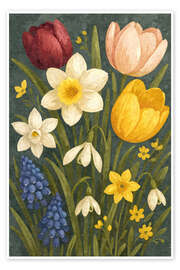 Wandbild Blütenpoesie – Tanz der ersten Farben - Sabine Wagner