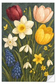 Wandsticker Blütenpoesie – Tanz der ersten Farben - Sabine Wagner