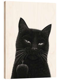 Holzbild Katze der Dunkelheit - Valeriya Korenkova