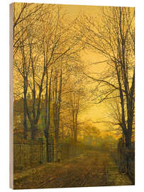 Holzbild Oktober-Abendrot, 1885 - John Atkinson Grimshaw