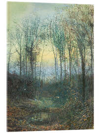 Acrylglasbild Liebende im Wald, 1871 - John Atkinson Grimshaw