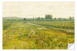 Wandsticker Wiesenlandschaft mit Gänsen an einem Bach, 1892 - John Atkinson Grimshaw