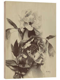 Holzbild Blumenstillleben mit Pfingstrosen I - Charles Hippolyte Aubry