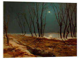 Acrylglasbild Landschaft im Winter bei Mondschein - Carl Blechen