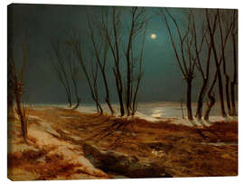 Leinwandbild Landschaft im Winter bei Mondschein - Carl Blechen