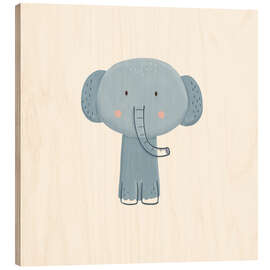 Holzbild Elefantenbaby - Marta Munte