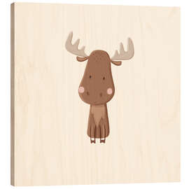 Holzbild Baby Elch - Marta Munte