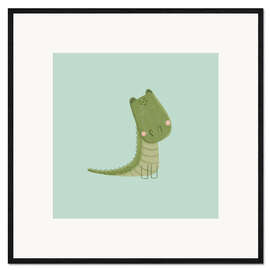 Gerahmter Kunstdruck Niedliches Babykrokodil