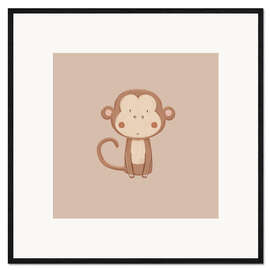 Gerahmter Kunstdruck Süßes Äffchenbaby