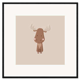 Gerahmter Kunstdruck Niedliches Elchbaby