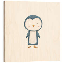 Holzbild Niedliches Pinguinbaby