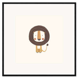 Gerahmter Kunstdruck Niedliches Löwenbaby