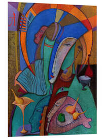 Hartschaumbild Abstrakte Gesichter