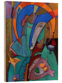 Holzbild Abstrakte Gesichter