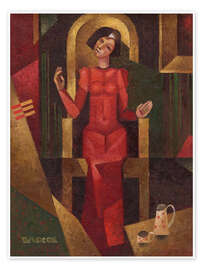 Wandbild Frau im roten Sessel - Anatoliy Chudinovskikh