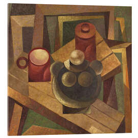 Tableau en verre acrylique Jugs, cup and wooden stool - Anatoliy Chudinovskikh