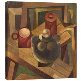 Tableau sur toile Jugs, cup and wooden stool - Anatoliy Chudinovskikh