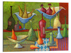 Magnettafel Stillleben mit Vasen, Flaschen und Birnen