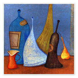 Wandbild Kannen, Flaschen und Birne - Andrej Losovoj