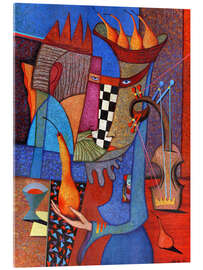 Acrylglasbild Der König und die Königin spielen Schach