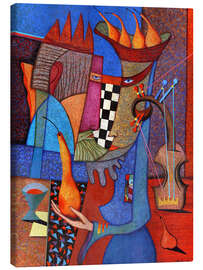 Leinwandbild Der König und die Königin spielen Schach - Andrej Losovoj