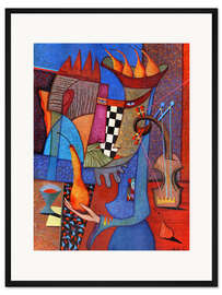 Gerahmter Kunstdruck Der König und die Königin spielen Schach - Andrej Losovoj