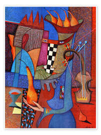 Wandbild Der König und die Königin spielen Schach - Andrej Losovoj