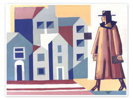 Wandbild Mädchen in der Stadt - Anatoliy Chudinovskikh