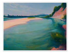 Wandbild Der Inn, nach Norden fließend - Ludwig Ferdinand Graf - Ludwig Ferdinand Graf