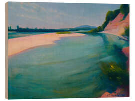 Holzbild Der Inn, nach Norden fließend - Ludwig Ferdinand Graf - Ludwig Ferdinand Graf